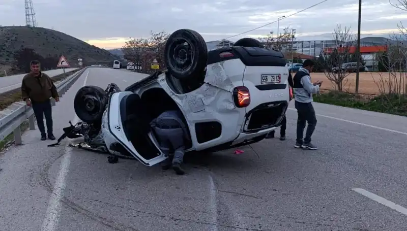 Kontrolden Çıkan Otomobilin Takla Atmasıyla Korku Dolu Anlar Yaşandı!