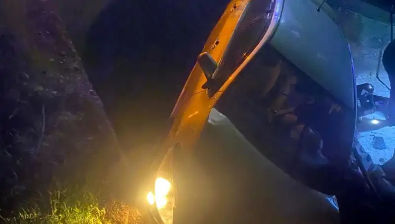 Adana'da Korkunç Kaza: Otomobil Şarampole Devrildi, İki Yaralı!