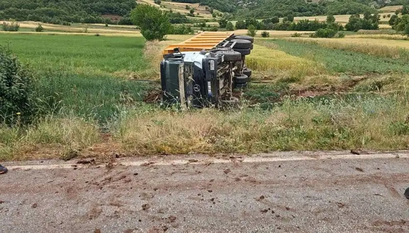Tokat'ta Devrilen Kamyonda Feci Kaza: Şoför Yaşamını Yitirdi